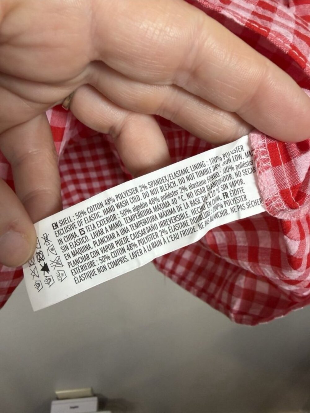 Hyacinth House Hadly Blouse Size XS Gingham Red White Puff Sleeve Seersucker NWT - Picture 6 of 8